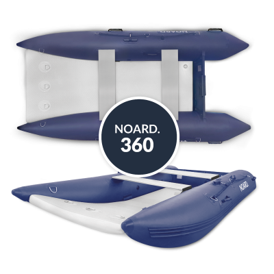 NOARD 3,60 Meter Schlauchboot mit Luftboden (blau/grau)