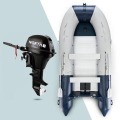 380 cm NOARD Schlauchboot mit 9,9 PS North Motors Motor (F99-S)