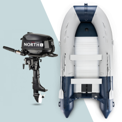 360 cm NOARD Schlauchboot mit 8 PS North Motors Motor (F8S)