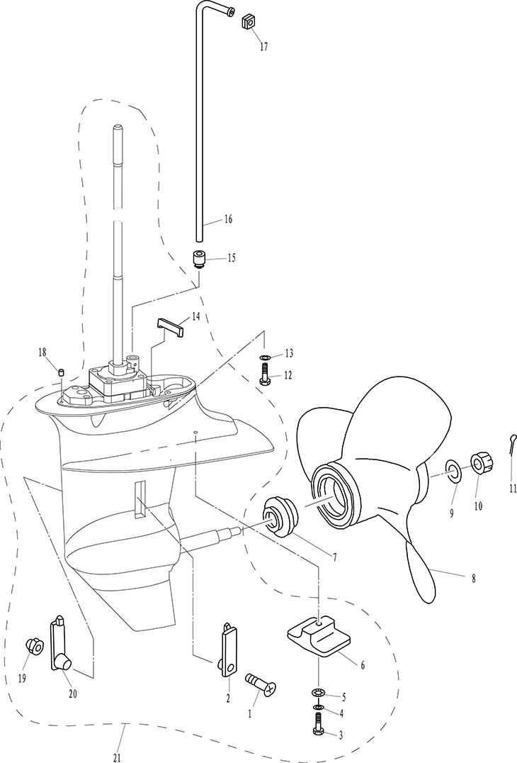 F9.9F15 - Lower Casing & Drive 2